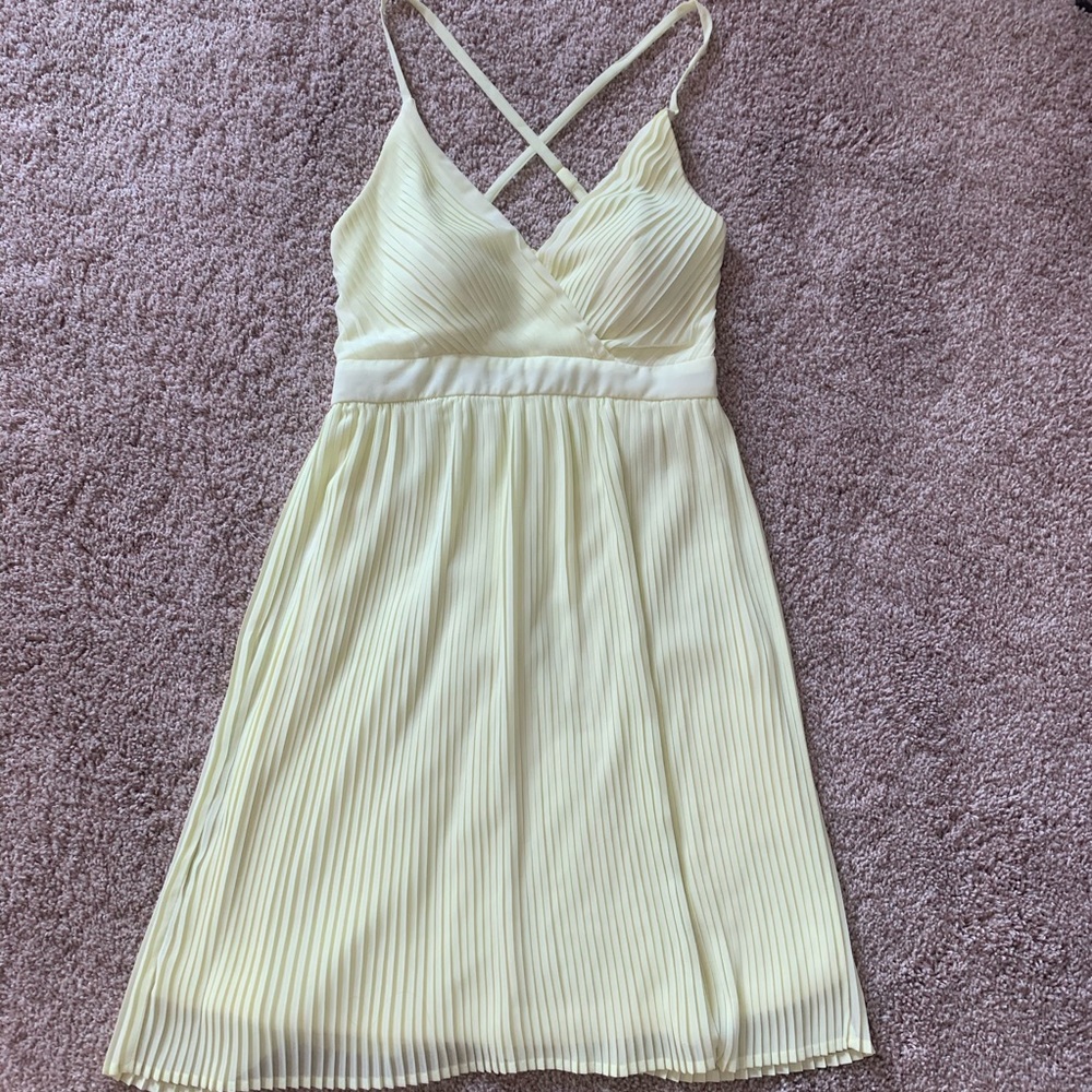 Yellow Pleated Dress